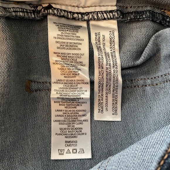 Calvin Klein Jeans Exposed Button High Rise Skinny Jean Sz 12/31 Blue Repreve - Picture 9 of 13